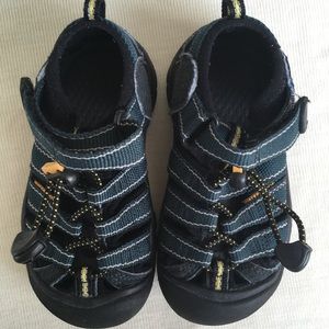 Blue and black Keen sandals